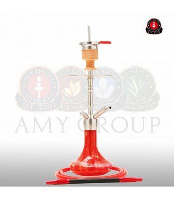 Кальян средний на 1 персону с силиконовой трубкой AMY Deluxe SS 12 Little palm (57 см) красный 1150463 фото