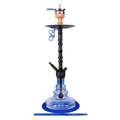 Кальян оригинальный для 1 персоны со стеклянной колбой AMY Deluxe 070.01 Alu Zulu (80 см) синий 1151666 фото