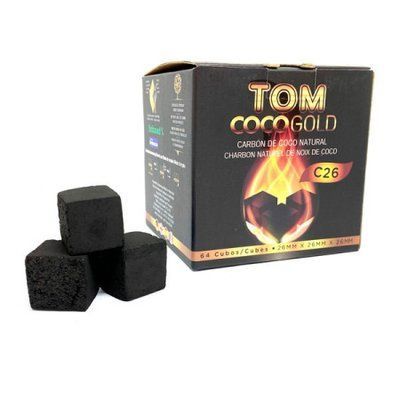 Кокосовый Уголь "Tom COCO Gold" для Кальяна, 1 кг / 64 кубика В коробке  482002332 фото