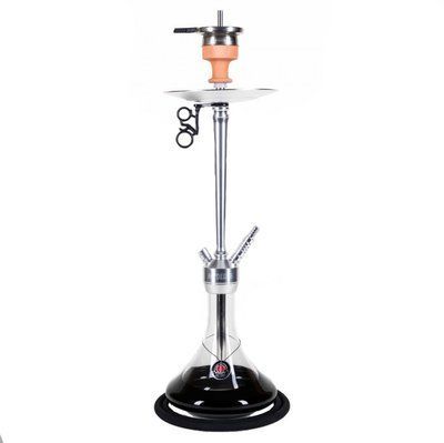 Кальян для курения на одну персону со стеклянной колбой AMY Deluxe 066.01 Alu Deluxe (80 см) черный 1151273 фото