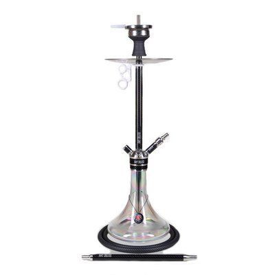 Хороший кальян на 1 трубку AMY Deluxe SS 21.01R Carbonica Force (80 см) черный-прозрачный 1151654 фото